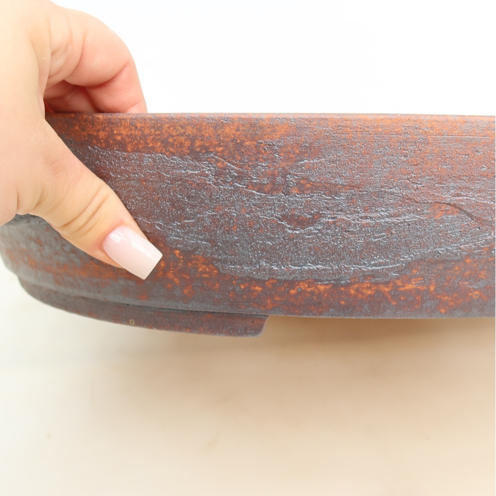 Ceramiczna miska do bonsai 37 x 30 x 7,5 cm, kolor metaliczny