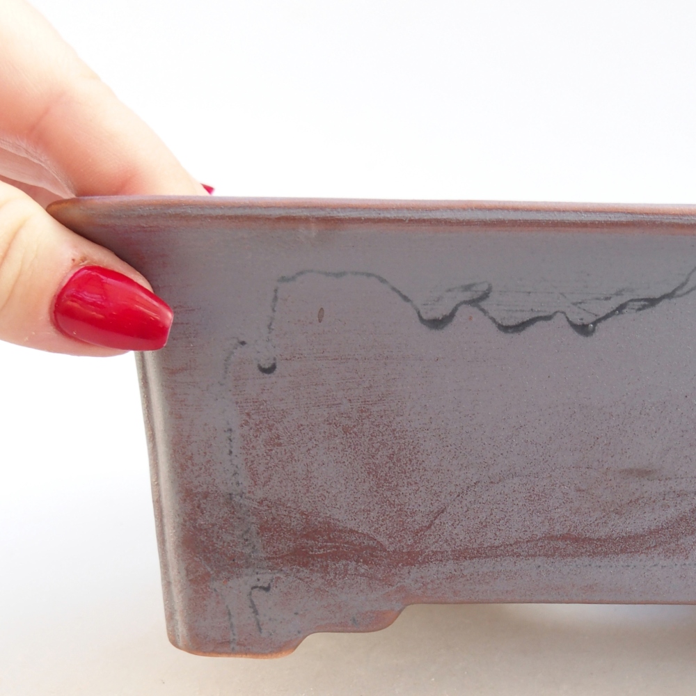 Ceramiczna miska na bonsai 18 x 14 x 7 cm, kolor metaliczny