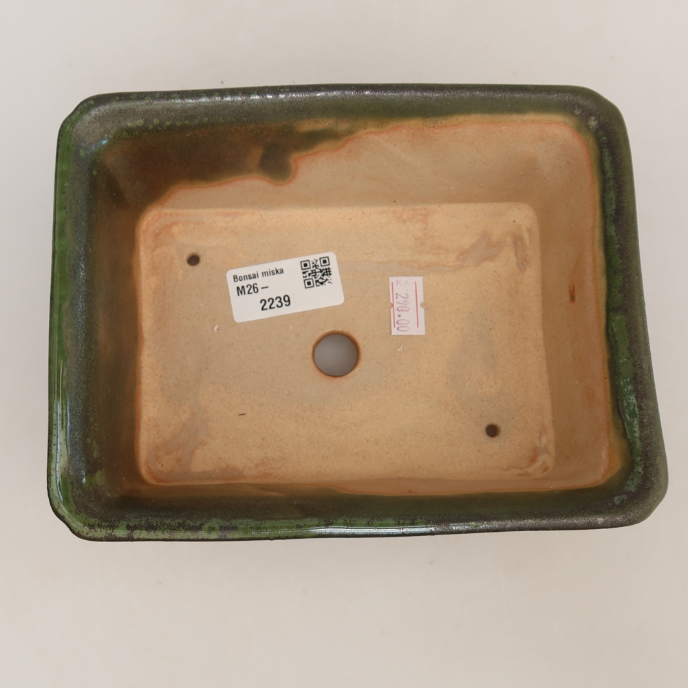 Ceramiczna miska do bonsai 18 x 14 x 7 cm, kolor zielony