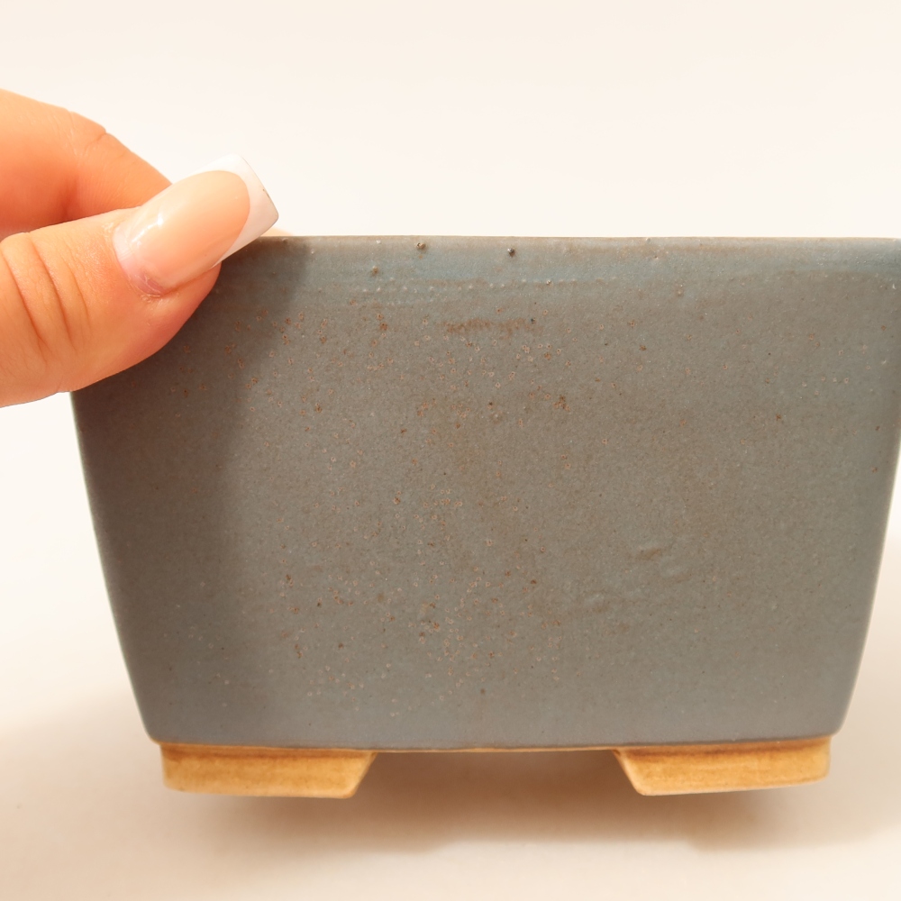 Ceramiczna miska do bonsai 13 x 13 x 8 cm, kolor niebieski
