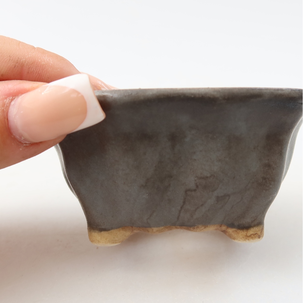Ceramiczna miseczka do bonsai 7,5 x 7 x 3,5 cm, kolor niebieski