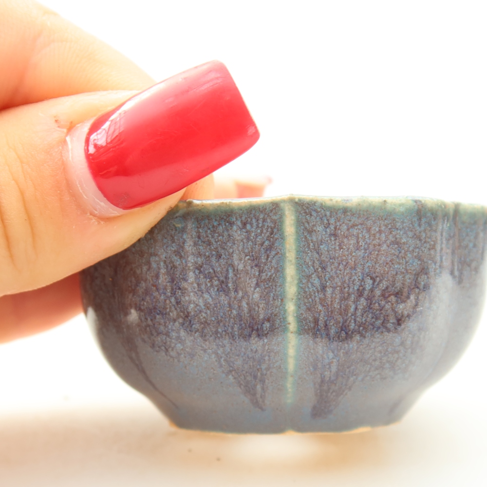 Ceramiczna miseczka do bonsai 6 x 6 x 3 cm, kolor szary