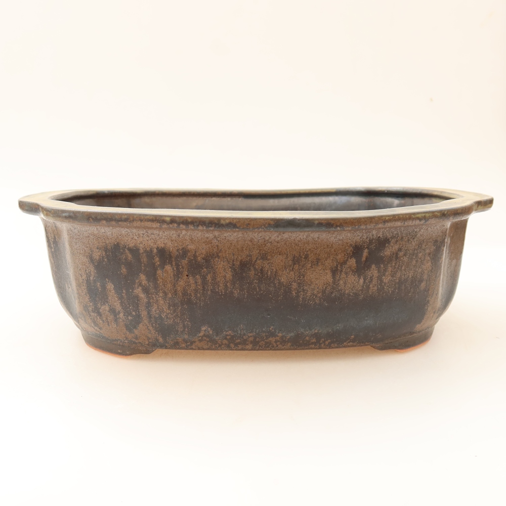 Ceramiczna miska do bonsai 24,5 x 21 x 7,5 cm, kolor brązowy