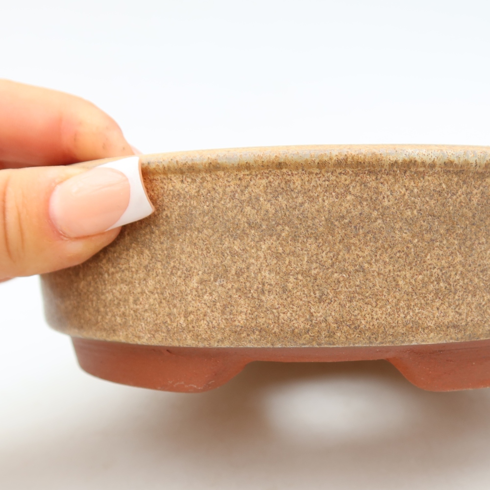 Ceramiczna doniczka do bonsai 15,5 x 15,5 x 4,5 cm, kolor brązowy