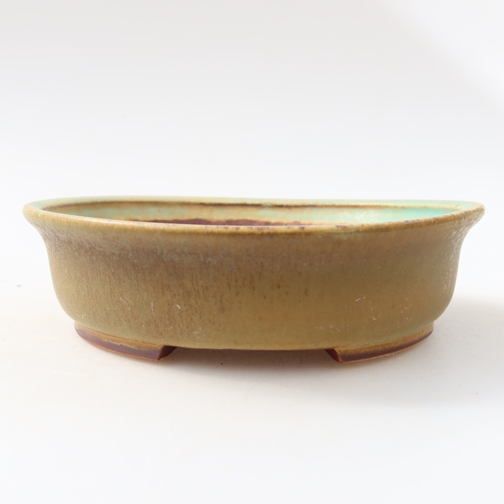 Ceramiczna miska do bonsai 15,5 x 14,5 x 4 cm, kolor zielony