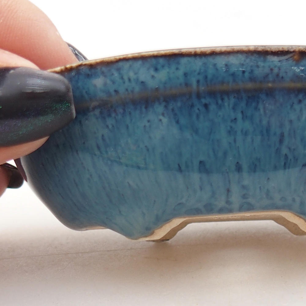 Mini miska do bonsai 7,5 x 5 x 2,5 cm, kolor niebieski