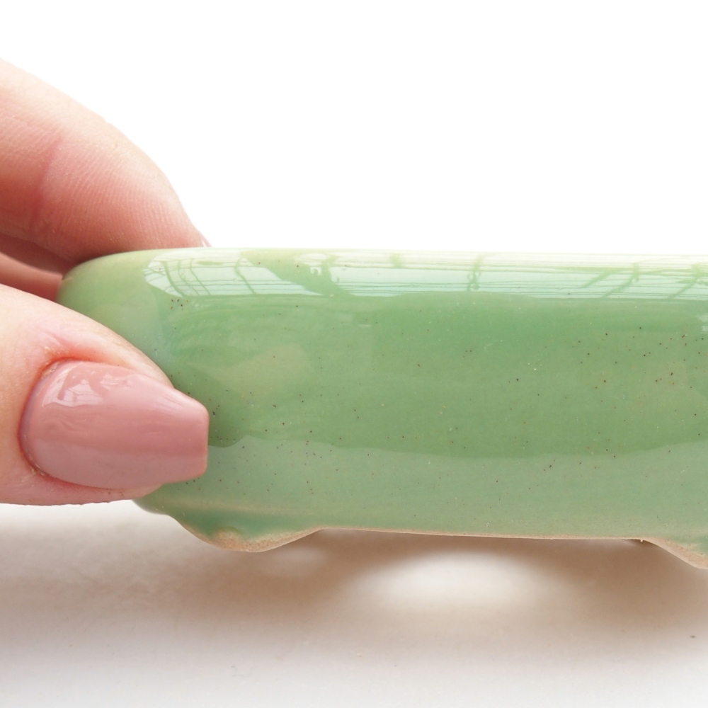 Ceramiczna miska do bonsai 9 x 6,5 x 3 cm, zielona