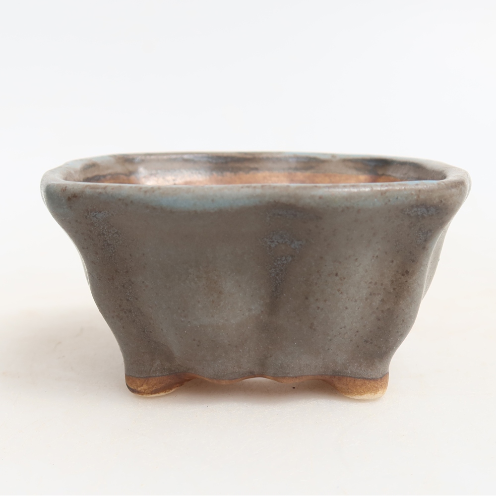 Ceramiczna miseczka do bonsai 7 x 7 x 3,5 cm, kolor niebieski
