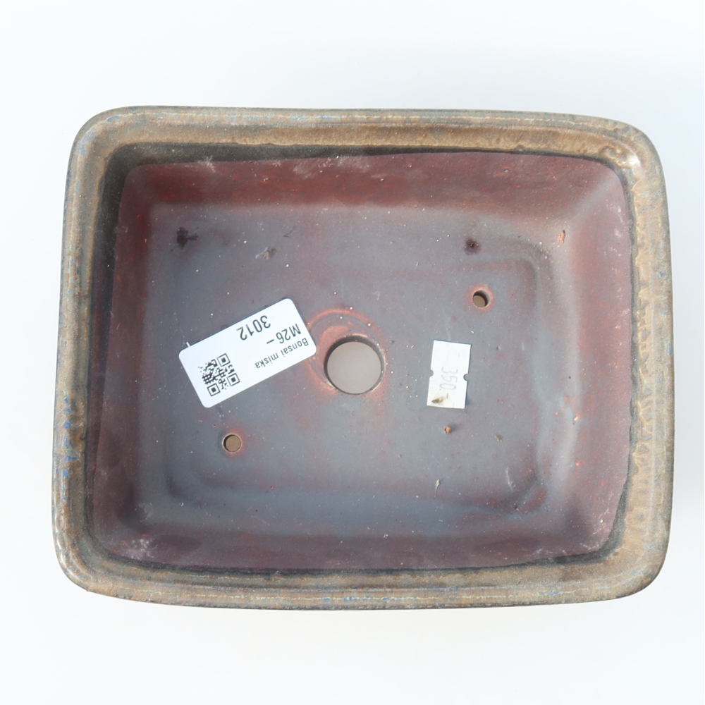 Ceramiczna miseczka do bonsai 17,5 x 14,5 x 5 cm, kolor brązowy