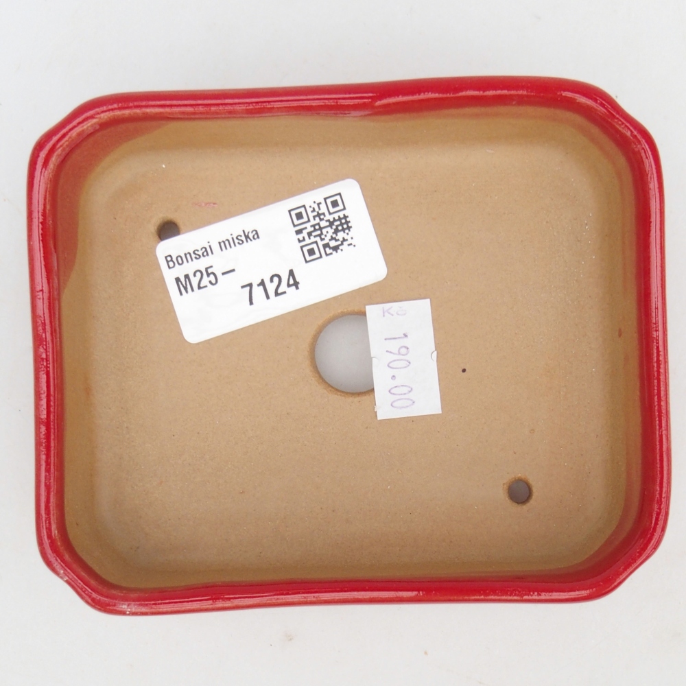 Ceramiczna miska do bonsai 11 x 9 x 3 cm, kolor czerwony