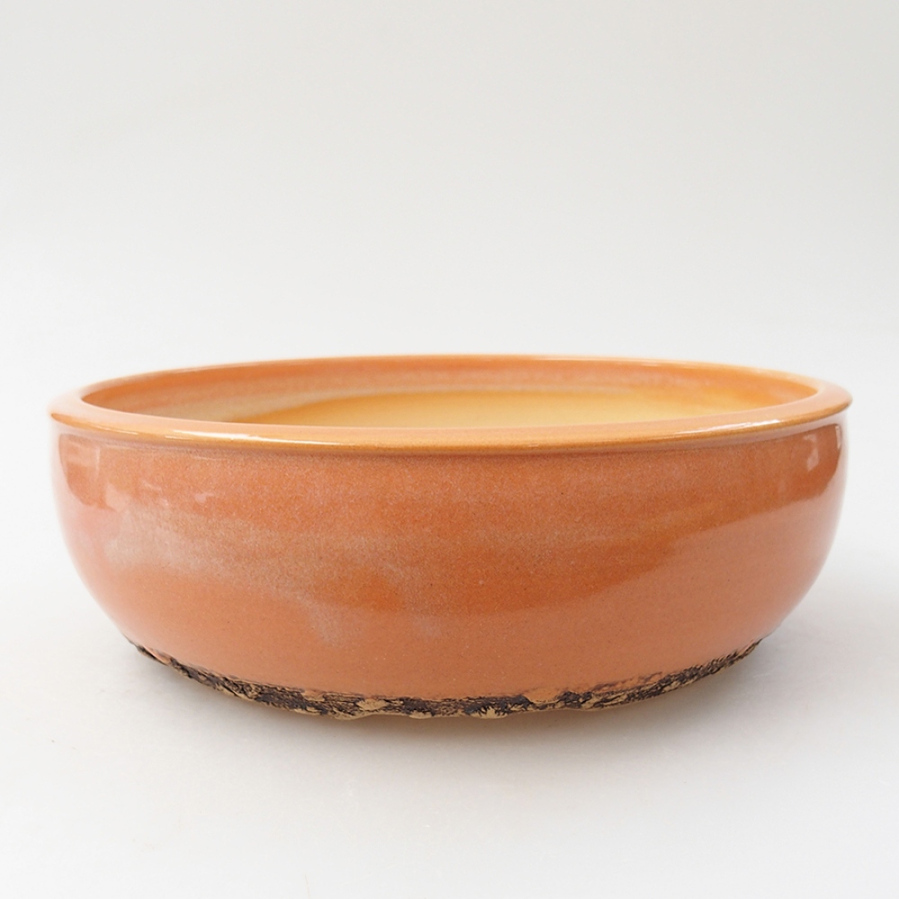 Ceramiczna miska bonsai 20,5 x 20,5 x 6 cm, kolor pomarańczowy
