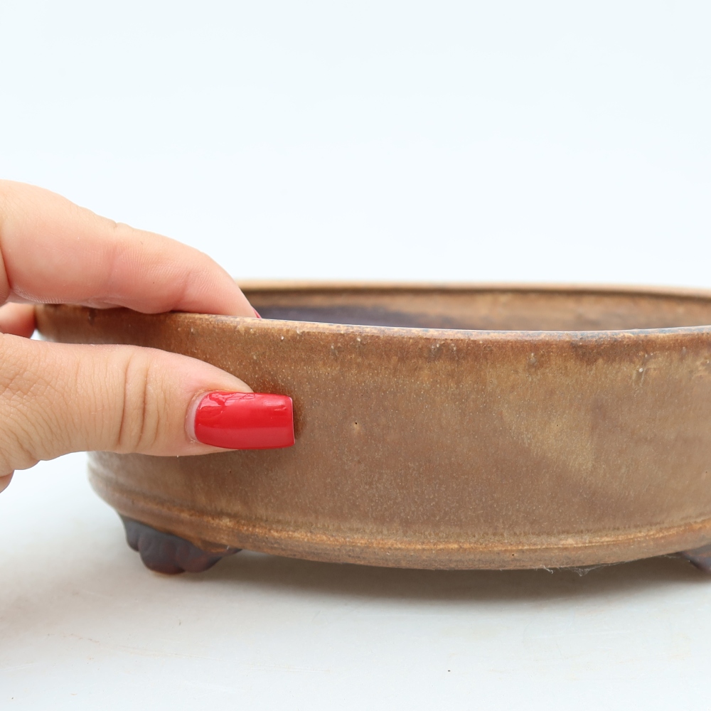 Ceramiczna miska do bonsai 21,5 x 21,5 x 6 cm, kolor różowy