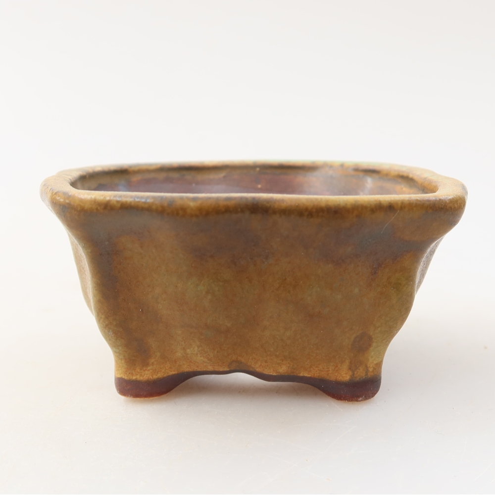 Ceramiczna miseczka do bonsai 7,5 x 7 x 3,5 cm, kolor zielony