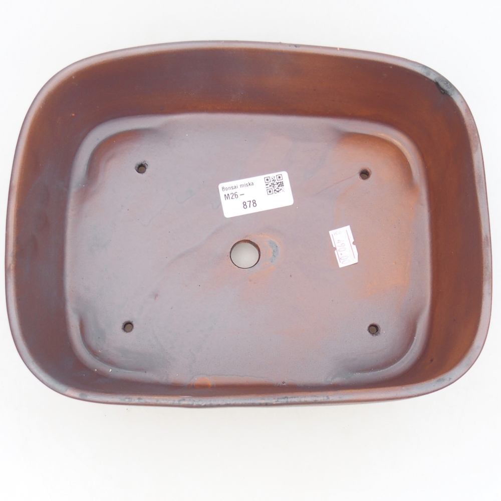 Ceramiczna miska na bonsai 23,5 x 18 x 7,5 cm, kolor metaliczny