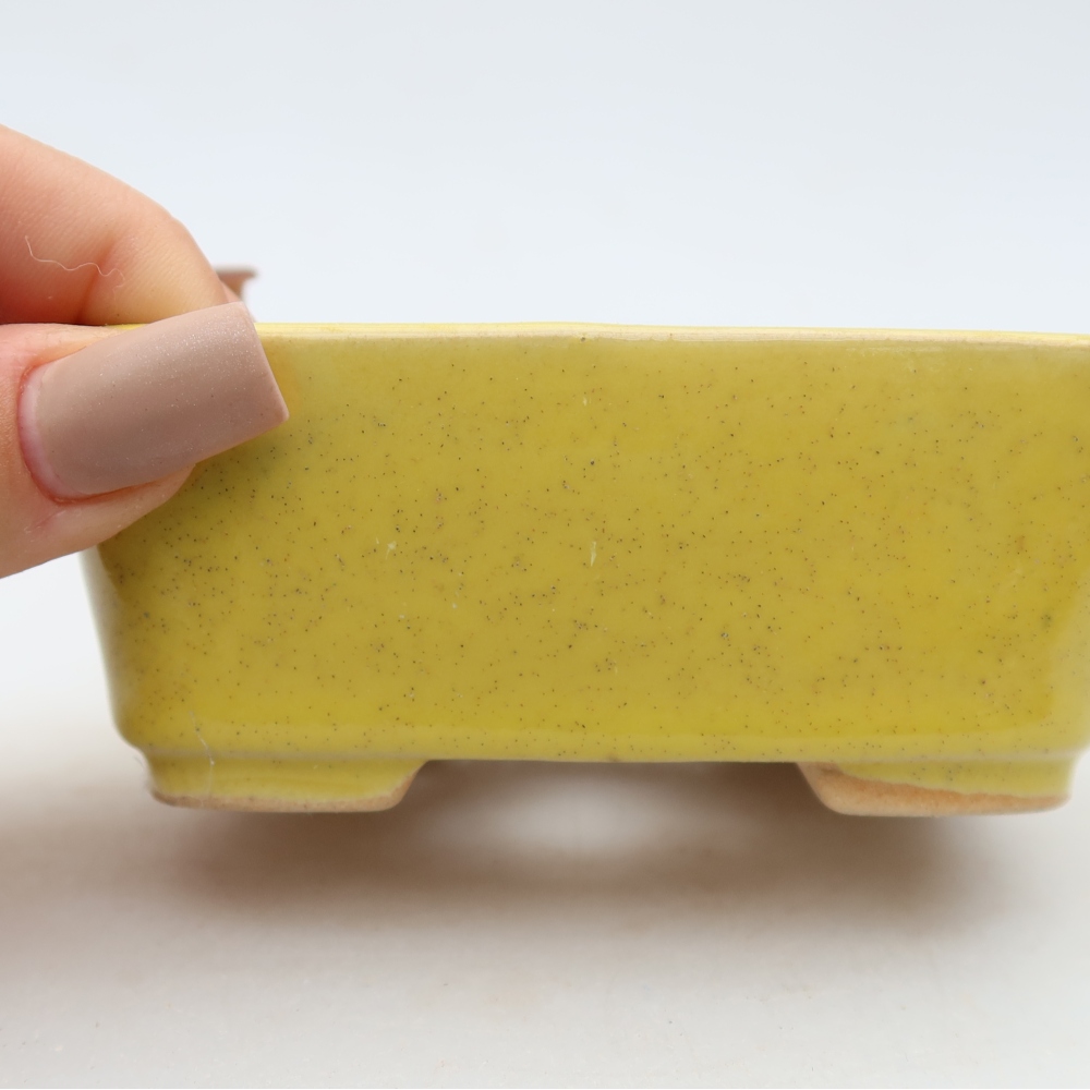 Ceramiczna miska do bonsai 10,5 x 8,5 x 4 cm, kolor żółty