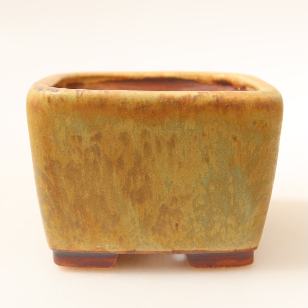 Ceramiczna miseczka do bonsai 6,5 x 6,5 x 4,5 cm, kolor zielony