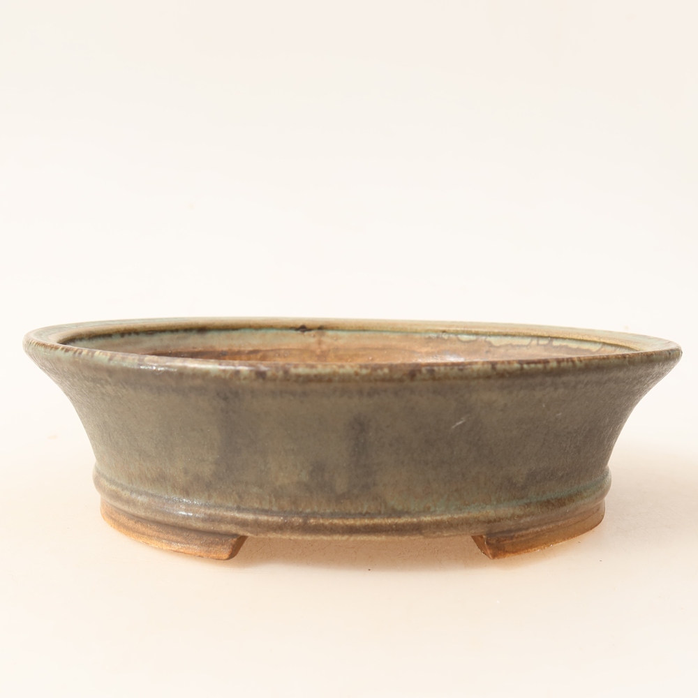 Ceramiczna miska do bonsai 17,5 x 16,5 x 4,5 cm, kolor brązowy