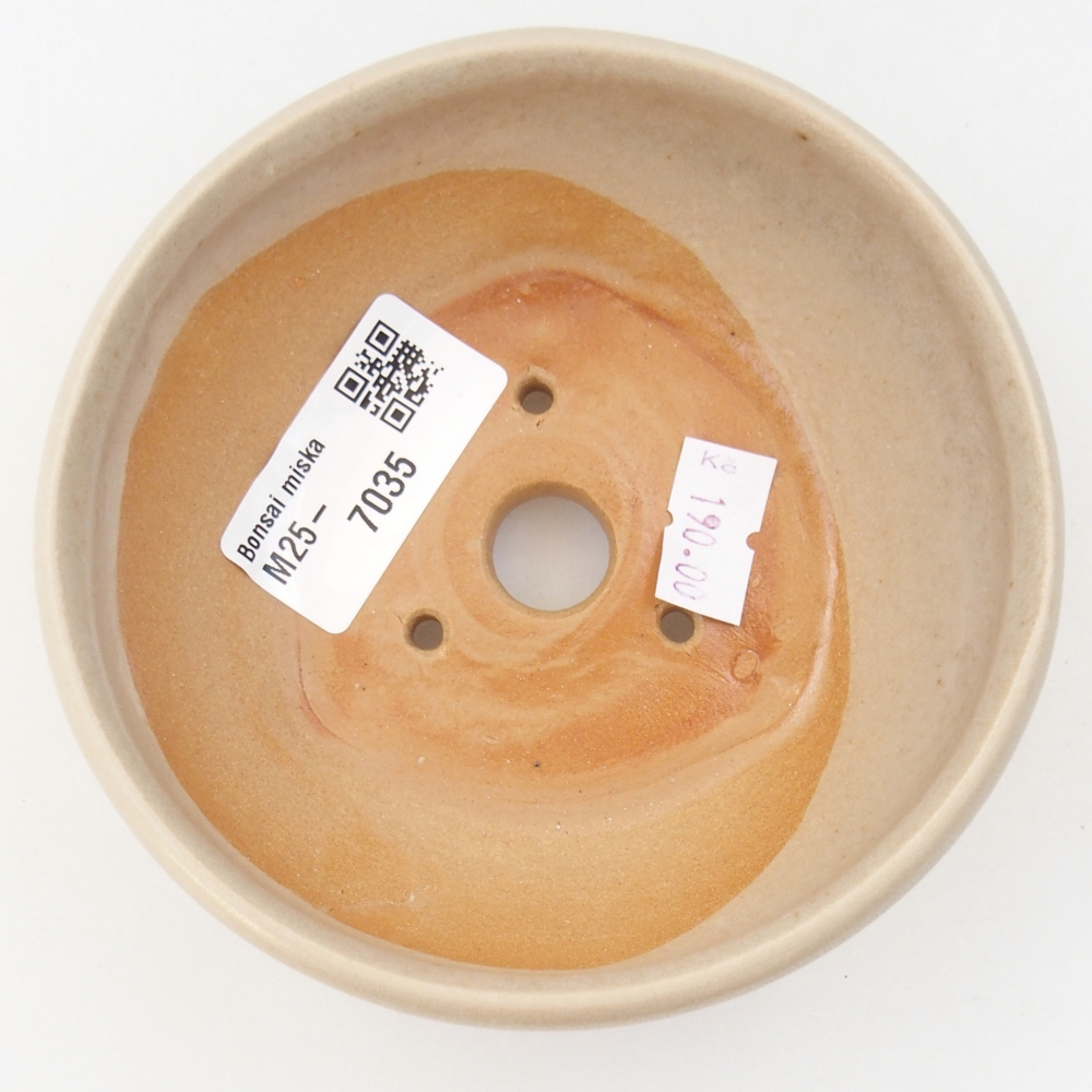 Ceramiczna miska do bonsai 10 x 10 x 5 cm, kolor beżowy