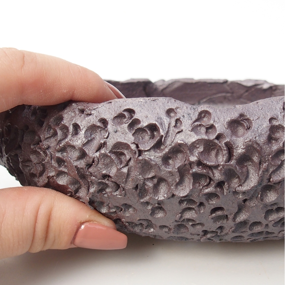 Ceramiczna miska na bonsai 18 x 17 x 5 cm, kolor metaliczny