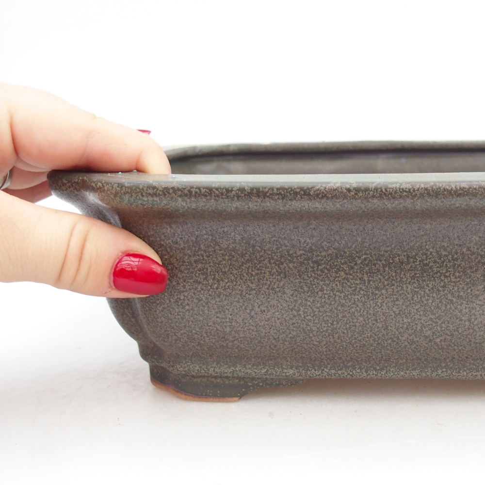 Ceramiczna miska na bonsai 27,5 x 22 x 7 cm, szara