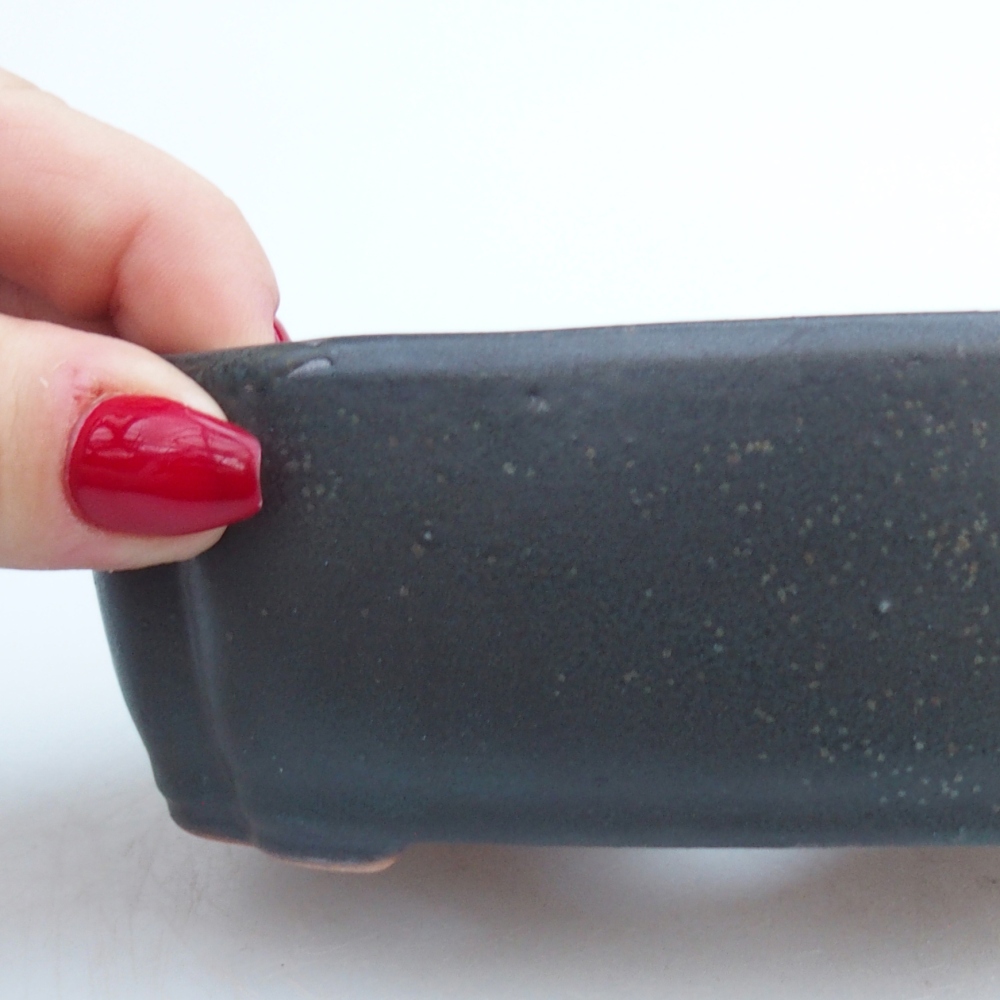 Ceramiczna miska do bonsai 12,5 x 9,5 x 4,5 cm, szara