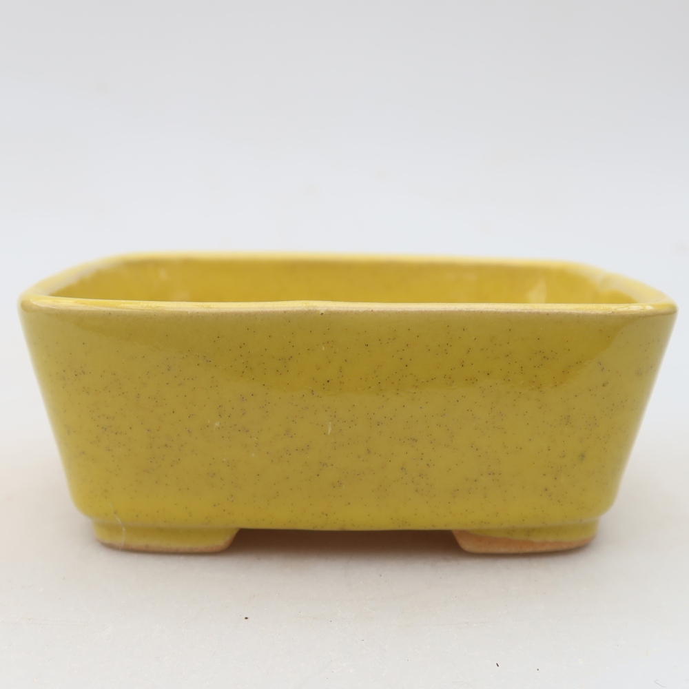 Ceramiczna miska do bonsai 10,5 x 8,5 x 4 cm, kolor żółty
