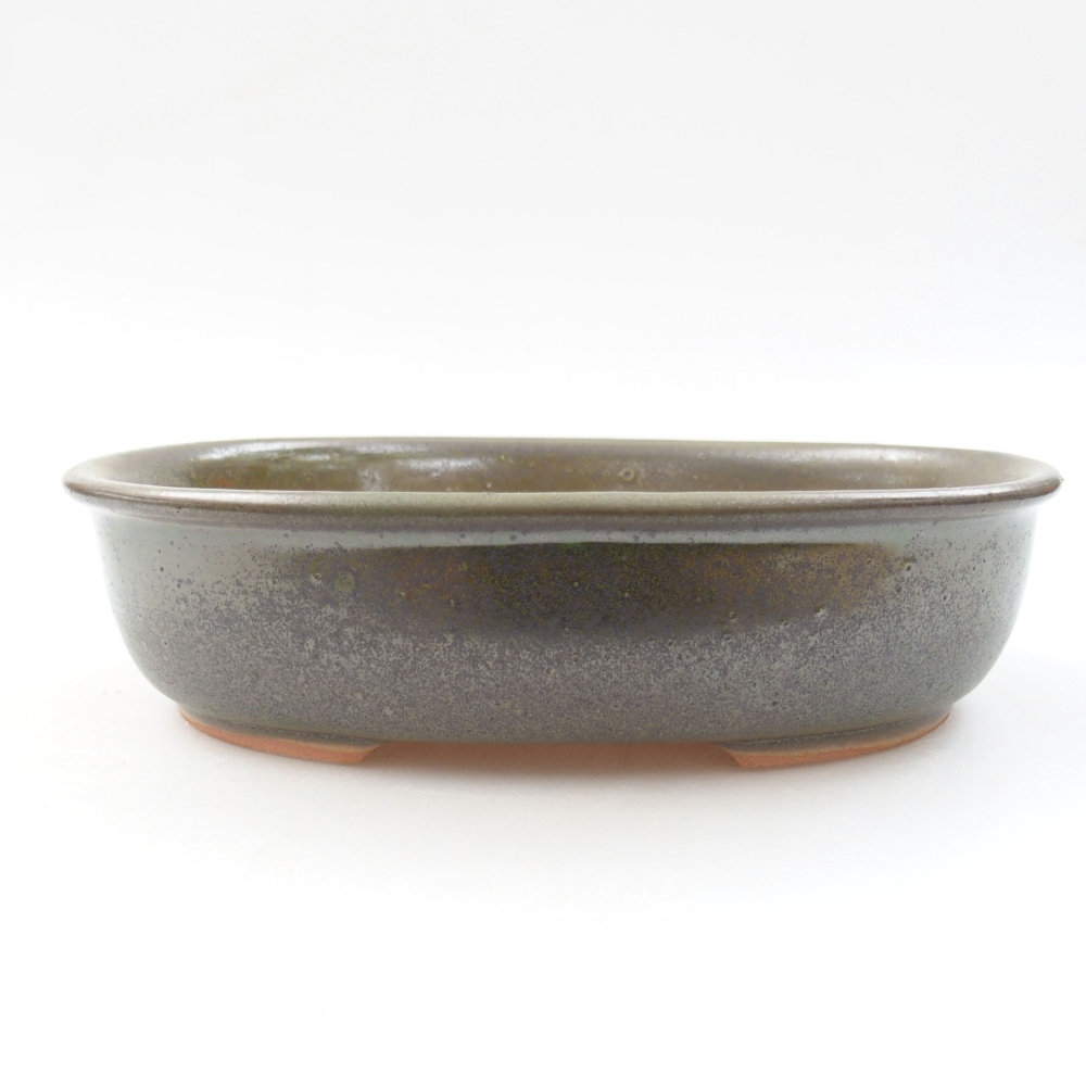 Ceramiczna miska bonsai 19 x 14,5 x 4,5 cm, kolor zielony