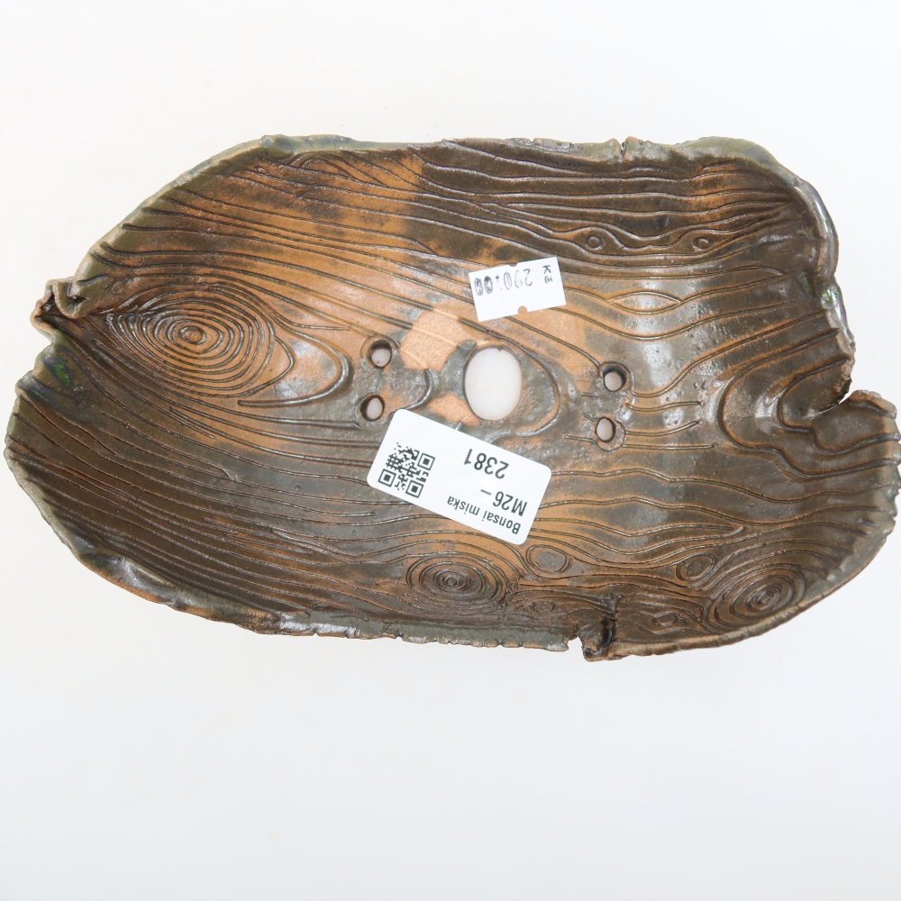 Ceramiczna skorupa  16,5 x 11 x 6 cm, kolor brązowo-zielony