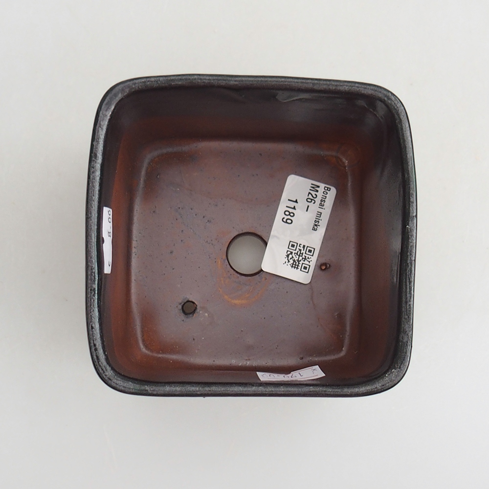 Ceramiczna miska do bonsai 10 x 10 x 8 cm, zielona