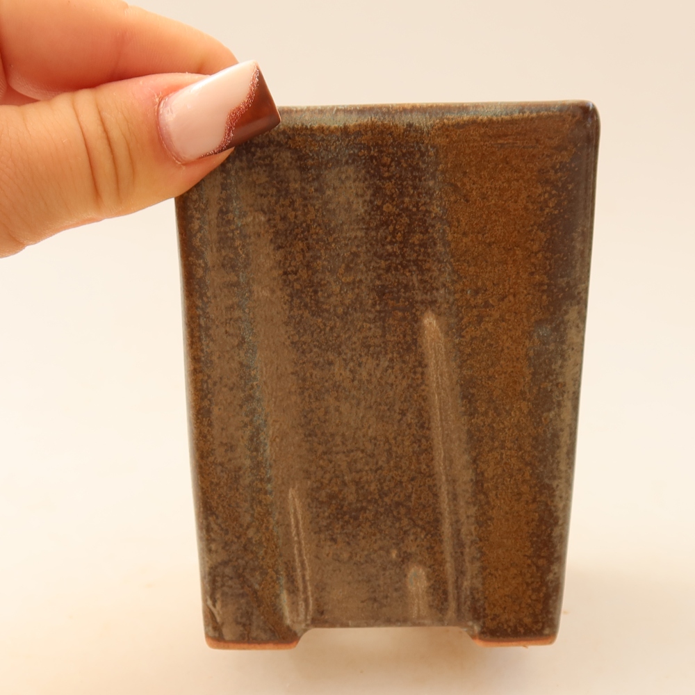 Ceramiczna miska do bonsai 7,5 x 7,5 x 10 cm, kolor brązowy