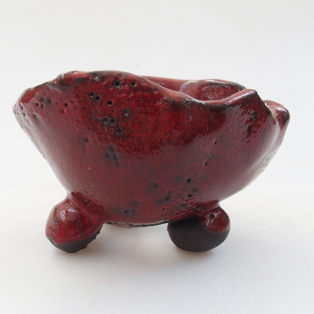 Muszla ceramiczna 8 x 8 x 6 cm, kolor czerwony
