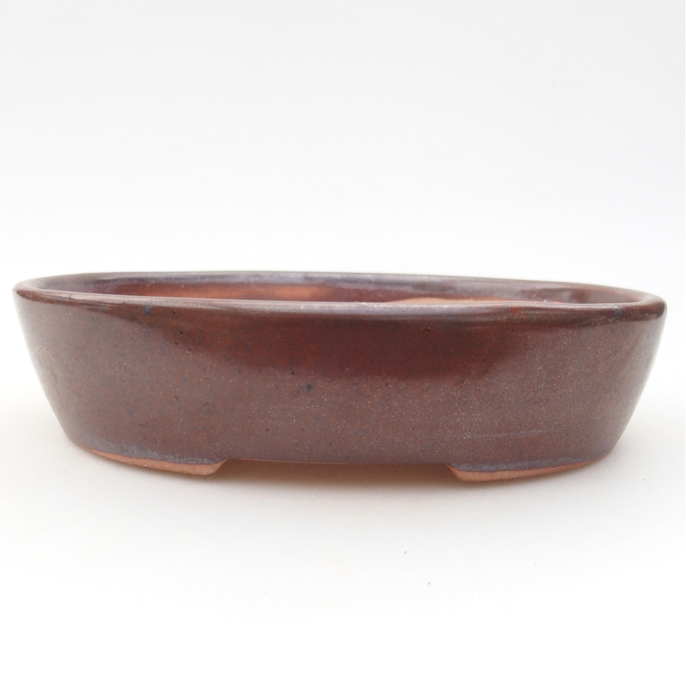 Ceramiczna miska na bonsai 17 x 14 x 4 cm, brązowa