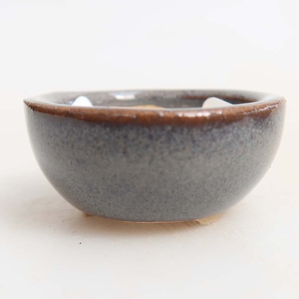 Ceramiczna miseczka do bonsai 4 x 4 x 2 cm, kolor szary