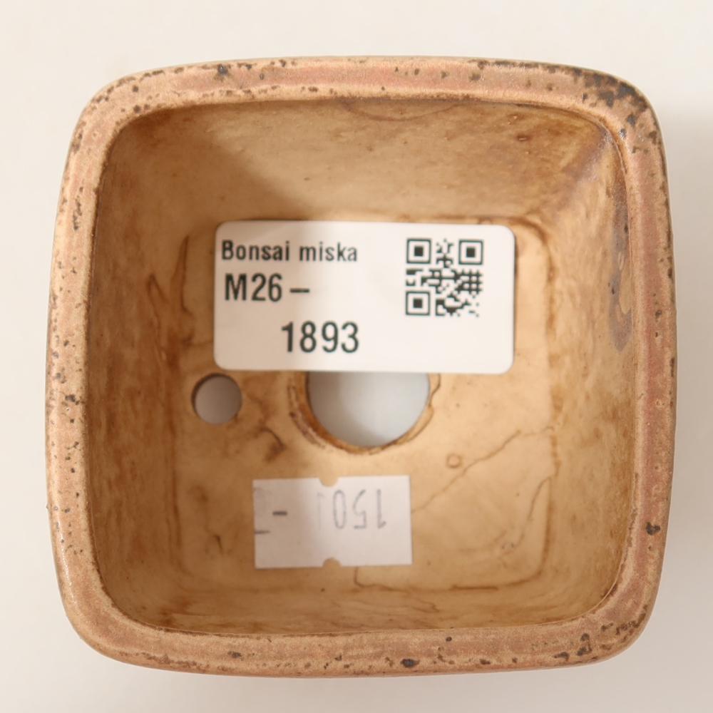 Ceramiczna miseczka do bonsai 6,5 x 6,5 x 4,5 cm, kolor różowy