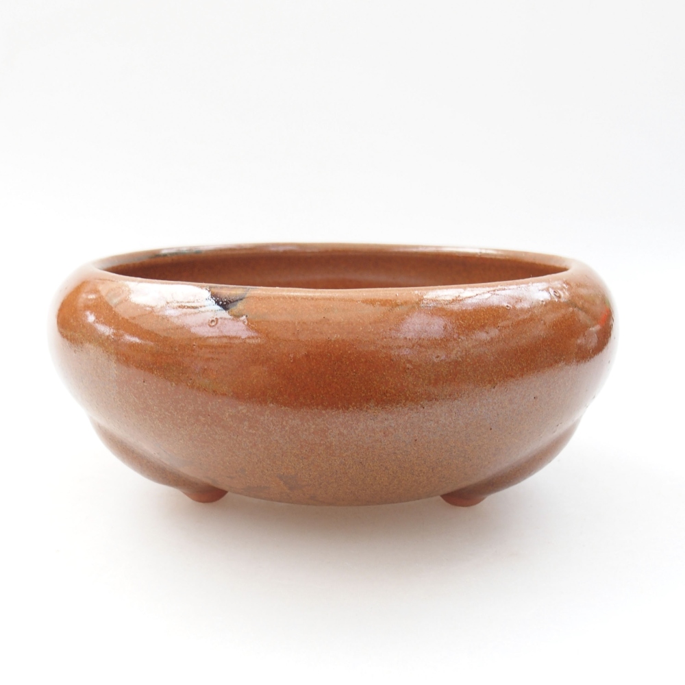 Ceramiczna miska bonsai 14 x 14 x 7 cm, kolor brązowy