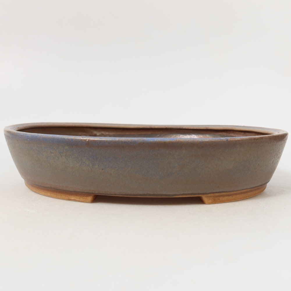 Ceramiczna miska do bonsai 22,5 x 20 x 4,5 cm, kolor niebieski