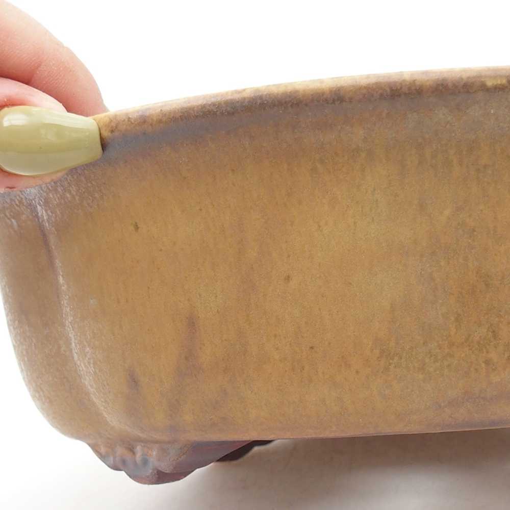 Ceramiczna miska bonsai 19 x 17 x 6 cm, kolor zielony