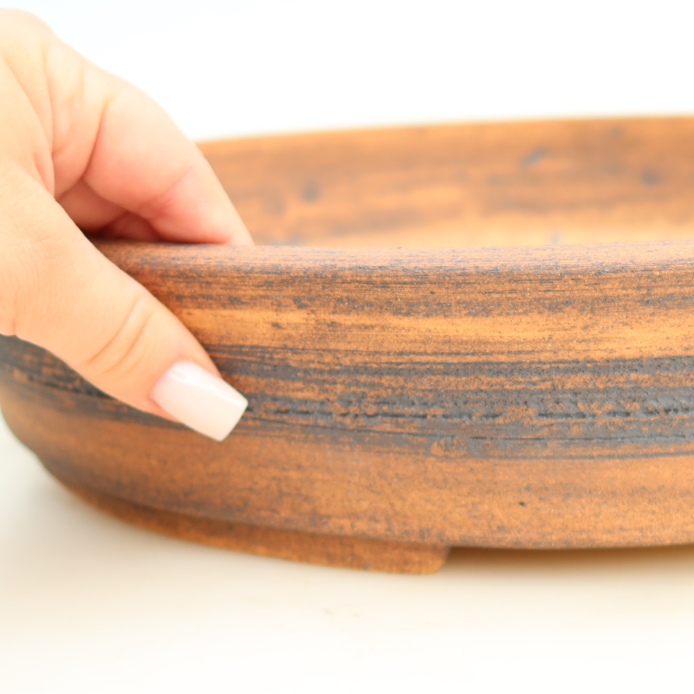 Ceramiczna miska do bonsai 38 x 30,5 x 7,5 cm, kolor brązowy