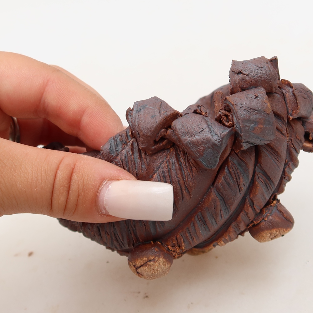 Ceramiczna skorupa  11 x 8 x 6,5 cm, kolor brązowy