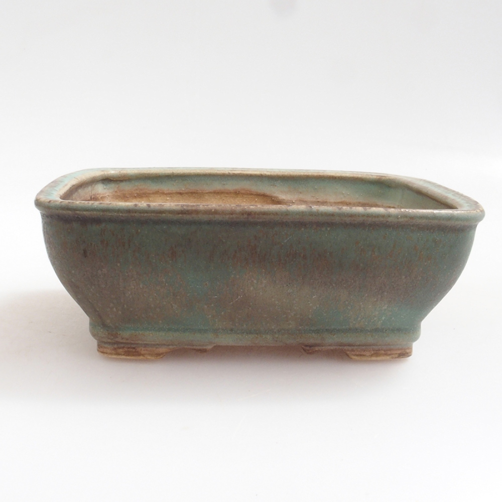 Ceramiczna miska do bonsai 14 x 12 x 5 cm, kolor zielony