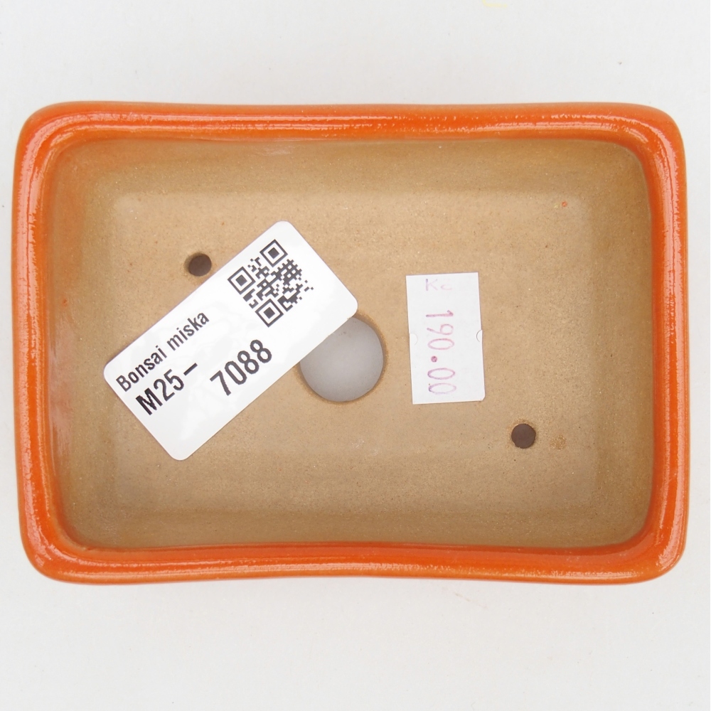 Ceramiczna miska do bonsai 10 x 7 x 3 cm, pomarańczowa