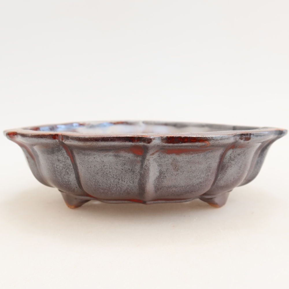 Ceramiczna miska do bonsai 18,5 x 18,5 x 5 cm, kolor metaliczny
