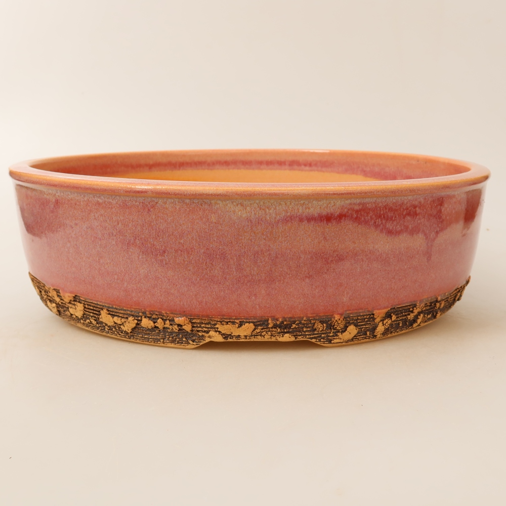 Ceramiczna miska do bonsai 27,5 x 27,5 x 7,5 cm, kolor różowy