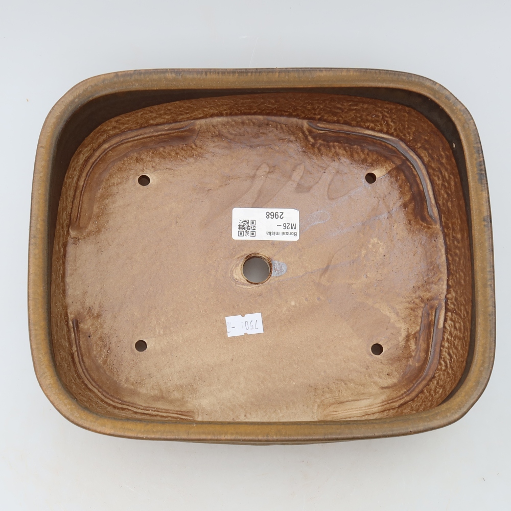 Ceramiczna miska do bonsai 24,5 x 20,5 x 6,5 cm, kolor brązowy