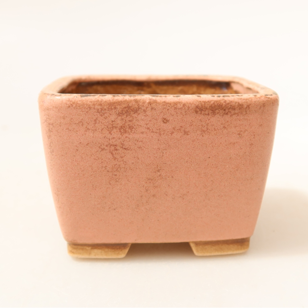 Ceramiczna miseczka do bonsai 6,5 x 6,5 x 4,5 cm, kolor różowy