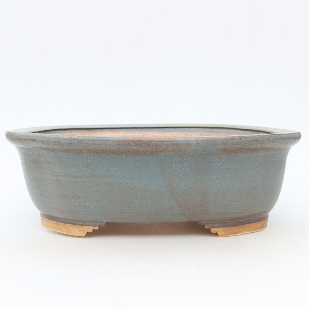 Ceramiczna miska do bonsai 25 x 21 x 8 cm, kolor niebieski