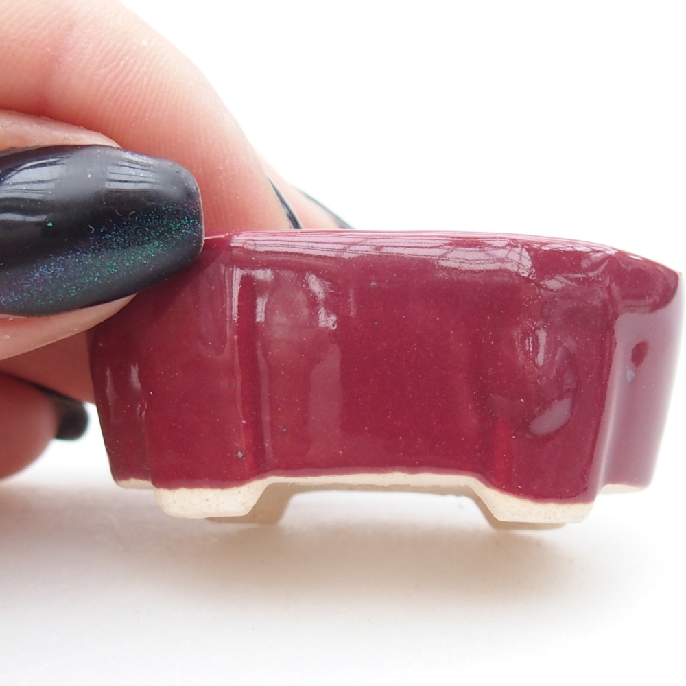 Mini miska do bonsai 4,5 x 2,5 x 2 cm, kolor bordowy