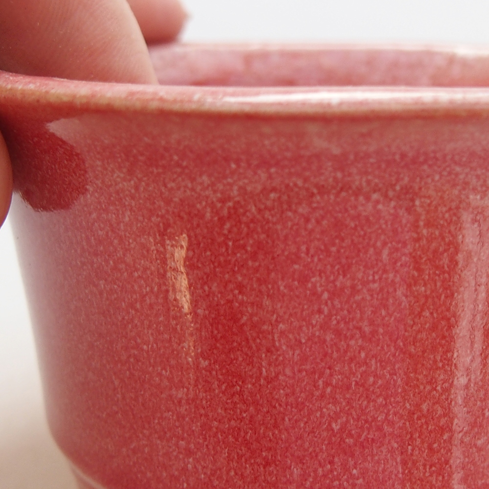 Ceramiczna miska do bonsai 9 x 9 x 5 cm, kolor czerwony