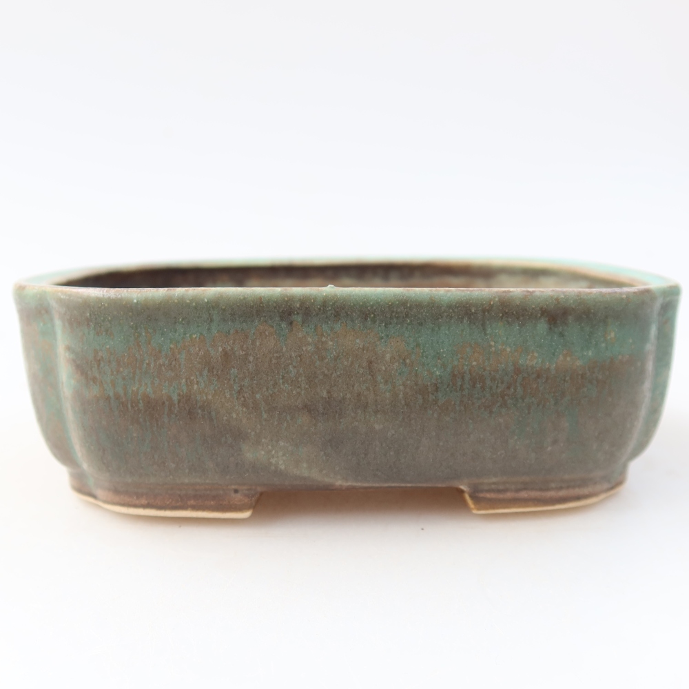Ceramiczna miska do bonsai 13,5 x 12 x 4 cm, kolor zielony