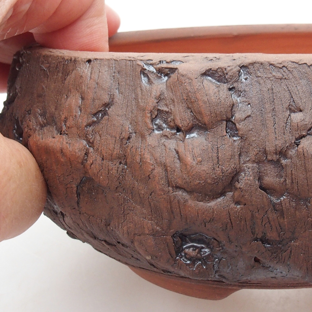 Ceramiczna miska bonsai 15 x 15 x 6 cm, kolor brązowy
